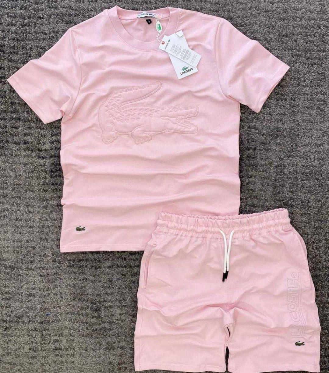 Conjunto Corto Lacoste Rosa