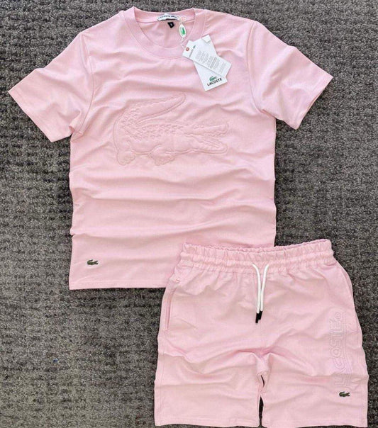 Conjunto Corto Lacoste Rosa